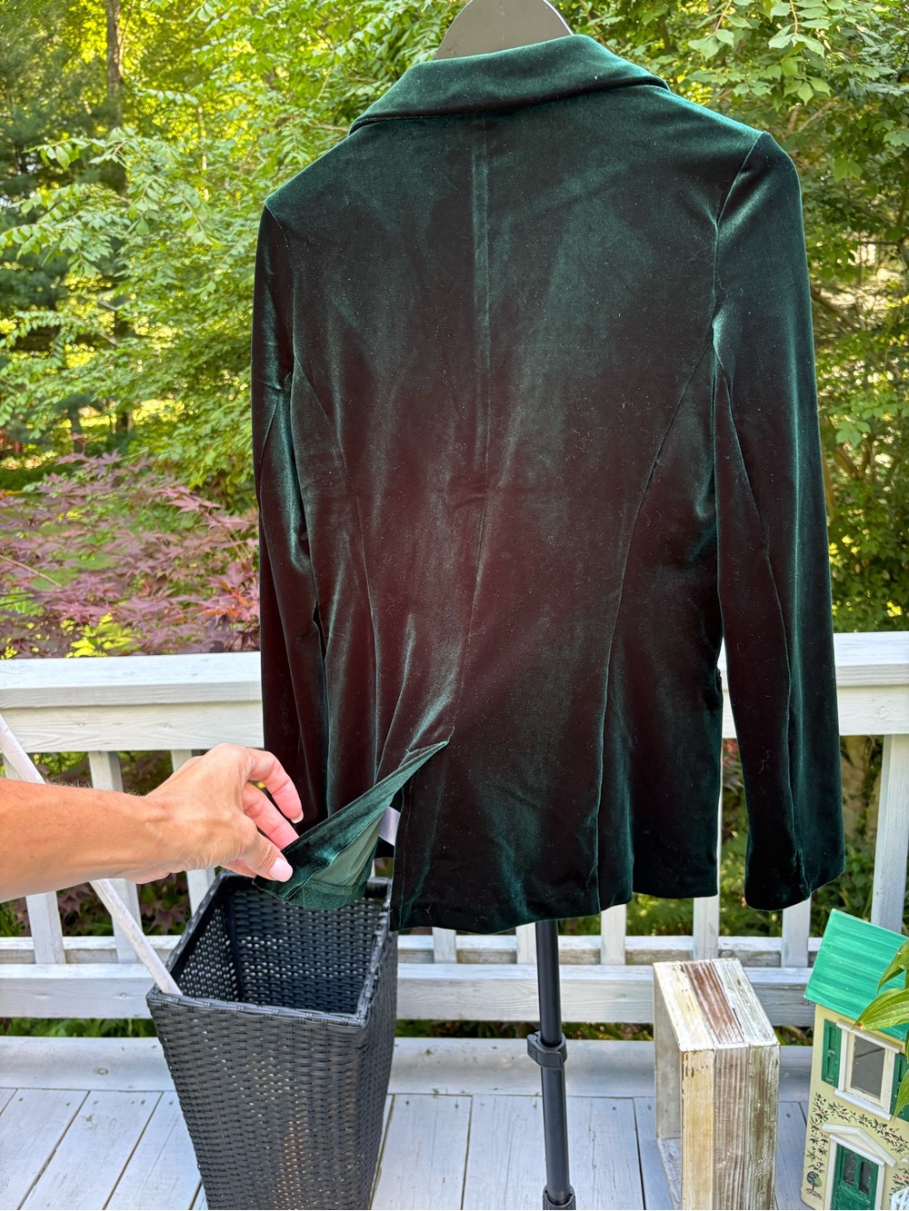 Tahari Teal Velvet Blazer - Picture 6 of 6